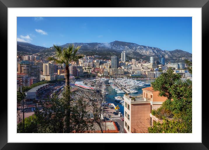 Principality Of Monaco Coastal Cityscape Framed Mounted Print by Artur Bogacki