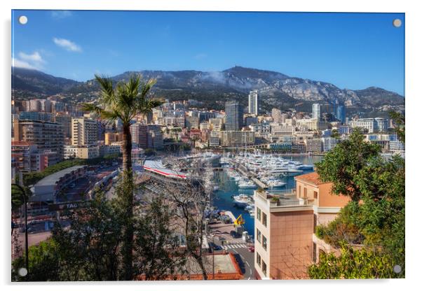 Principality Of Monaco Coastal Cityscape Acrylic by Artur Bogacki