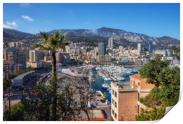 Principality Of Monaco Coastal Cityscape Print by Artur Bogacki