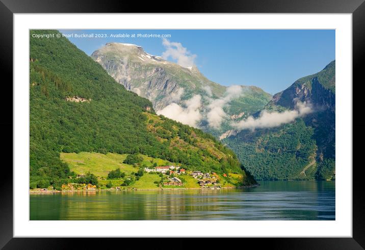 Norwegian Fjord View Norway Coast Framed Mounted Print by Pearl Bucknall
