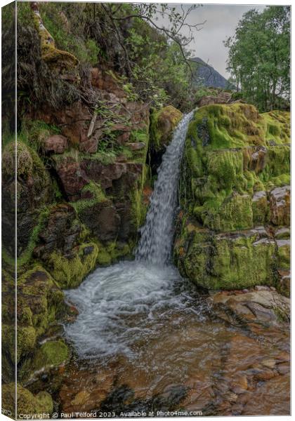 Ardessie waterfall mid section Canvas Print by Paul Telford