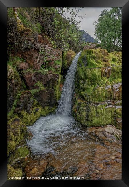 Ardessie waterfall mid section Framed Print by Paul Telford