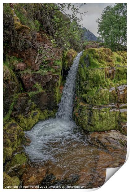 Ardessie waterfall mid section Print by Paul Telford