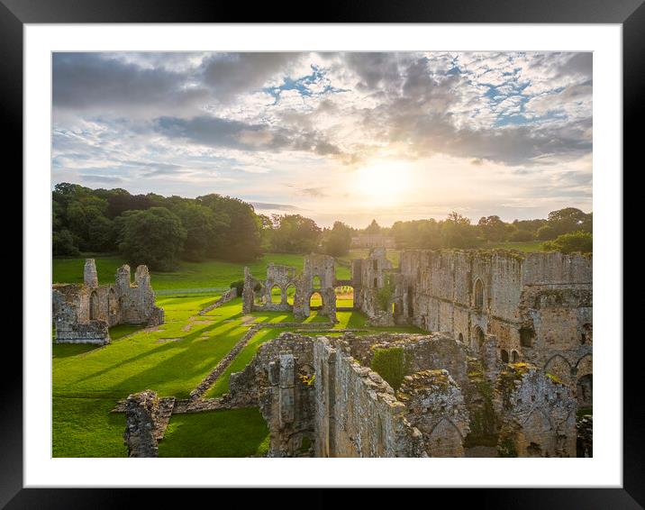 Easby Abbey Sunrise, Richmond, North Yorkshire Framed Mounted Print by Tim Hill
