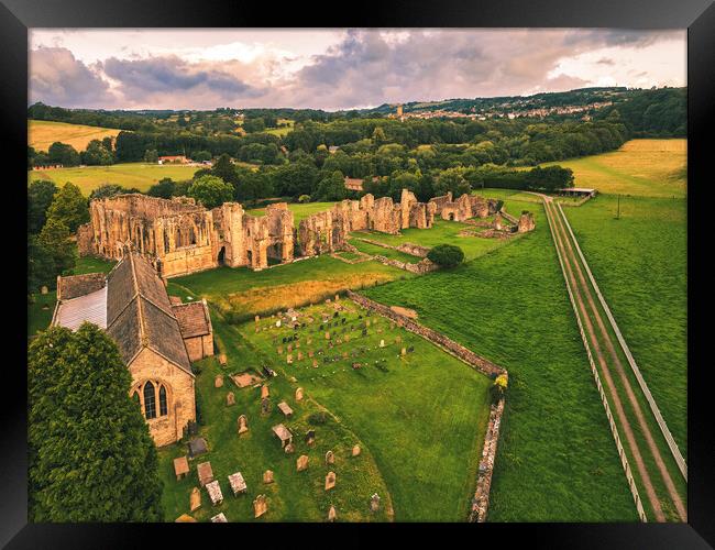 Easby Abbey and Church Yorkshire Framed Print by Tim Hill