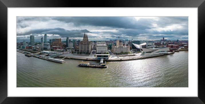Liverpool Waterfront Aerial Panorama Framed Mounted Print by Apollo Aerial Photography