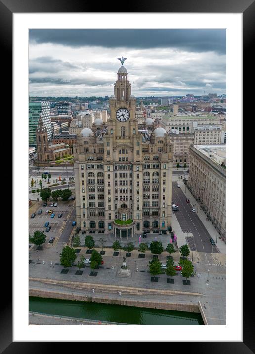 The Royal Liver Building Framed Mounted Print by Apollo Aerial Photography