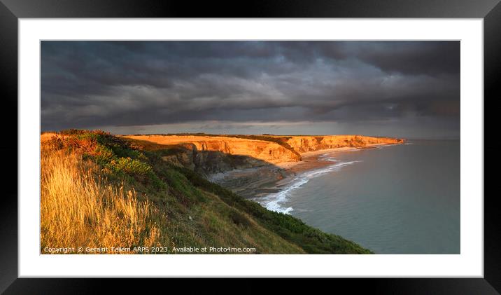 Looking towards Nash Point from Southerndown, Glamorgan Heritage Coast, South Wales, UK Framed Mounted Print by Geraint Tellem ARPS