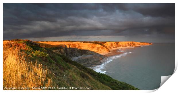 Looking towards Nash Point from Southerndown, Glamorgan Heritage Coast, South Wales, UK Print by Geraint Tellem ARPS