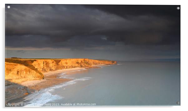 Looking towards Nash Point from Southerndown, Glamorgan Heritage Coast, South Wales, UK Acrylic by Geraint Tellem ARPS