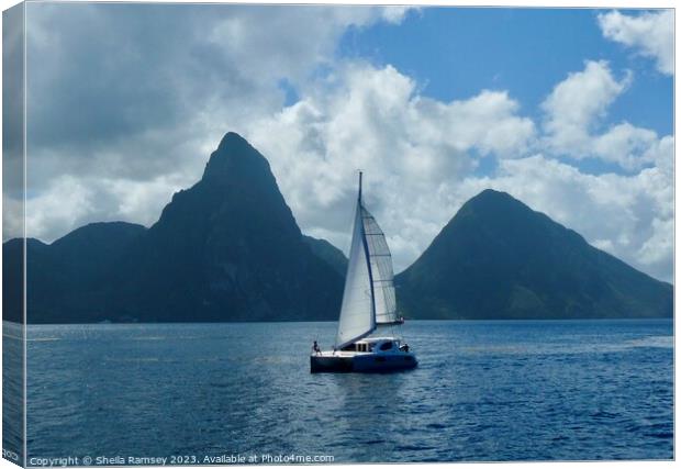 Pitons St Lucia Canvas Print by Sheila Ramsey