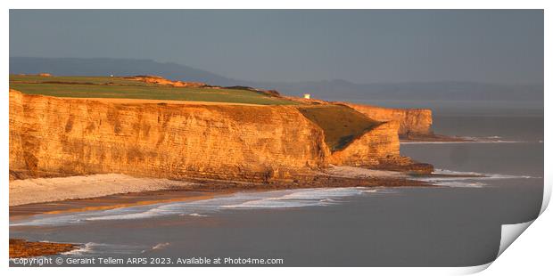 Looking towards Nash Point from Southerndown, Glamorgan Heritage Coast, South Wales, UK Print by Geraint Tellem ARPS