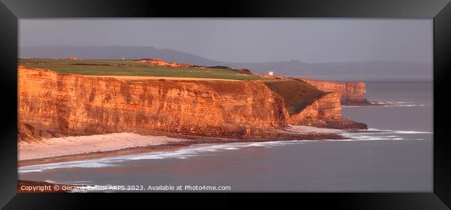 Looking towards Nash Point from Southerndown, Glamorgan Heritage Coast, South Wales, UK Framed Print by Geraint Tellem ARPS