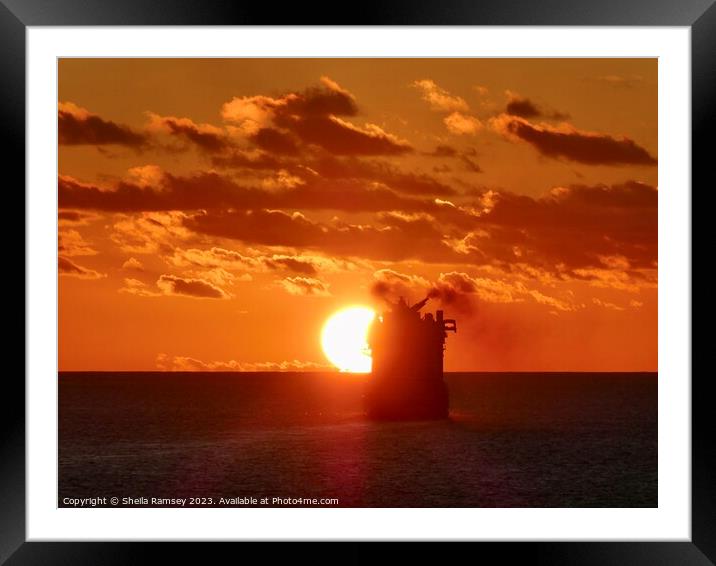 Sailing Into The Sunset Framed Mounted Print by Sheila Ramsey