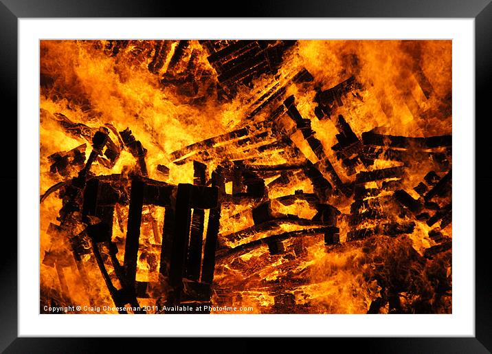 Fire Framed Mounted Print by Craig Cheeseman