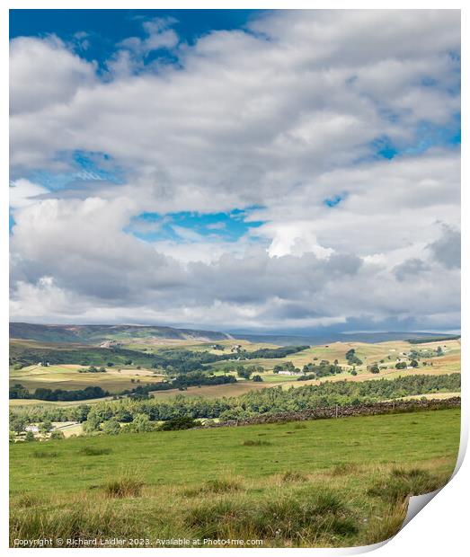 Upper Teesdale Big Sky from Stable Edge Print by Richard Laidler