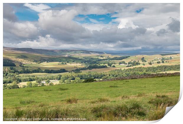 Upper Teesdale Big Sky from Stable Edge (2) Print by Richard Laidler