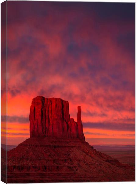 Last Light in Monument Valley Canvas Print by Dave Bowman