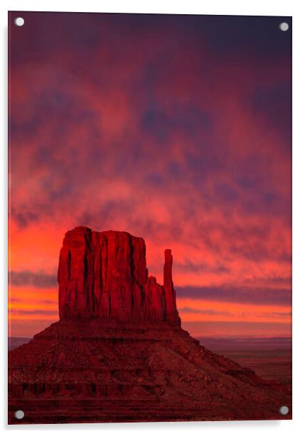 Last Light in Monument Valley Acrylic by Dave Bowman