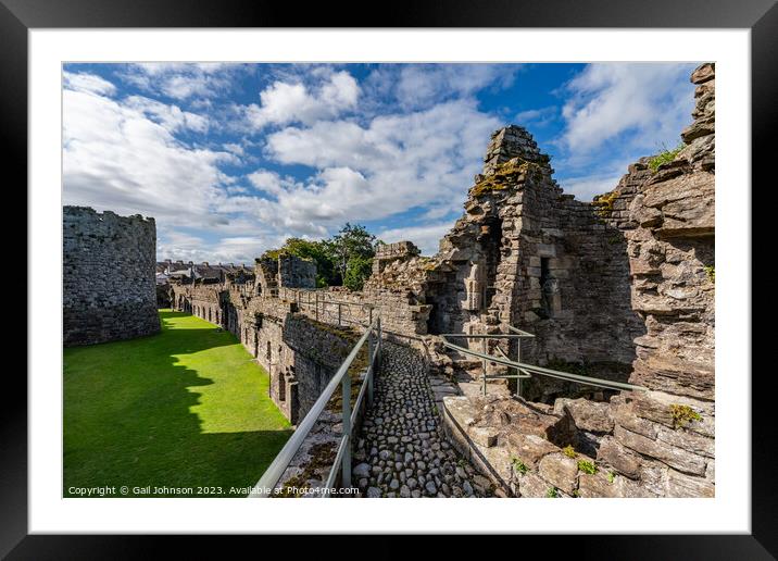 Beaumaris Town centre with its colourful buildings Framed Mounted Print by Gail Johnson