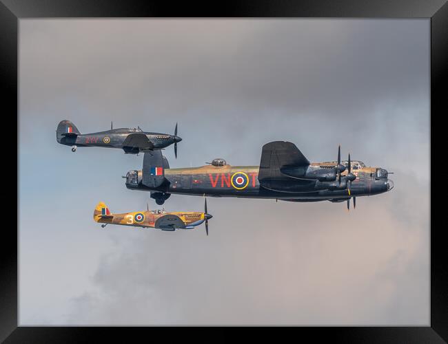 BBMF Lancaster, Spitfire and Hurricane Framed Print by Andrew Scott