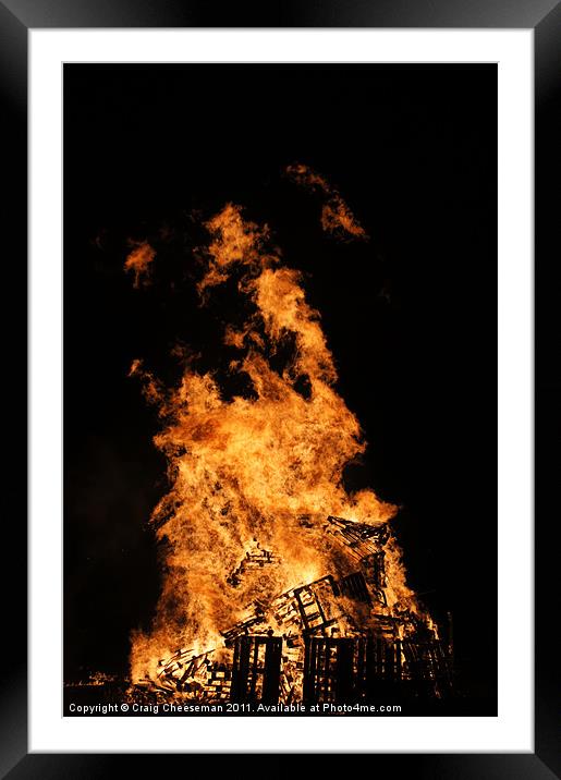 Bonfire Framed Mounted Print by Craig Cheeseman
