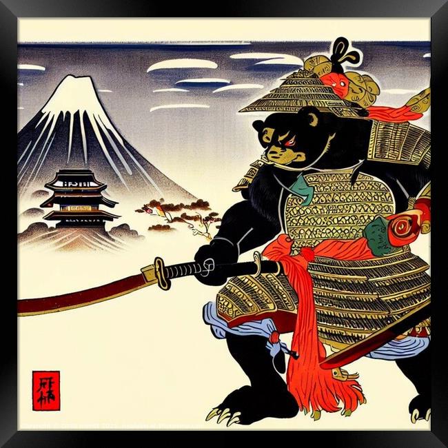 BLACK BEAR SAMURAI 2 Framed Print by OTIS PORRITT