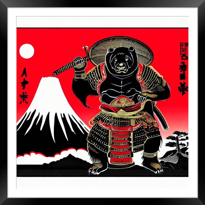 BLACK BEAR SAMURAI 3 Framed Mounted Print by OTIS PORRITT