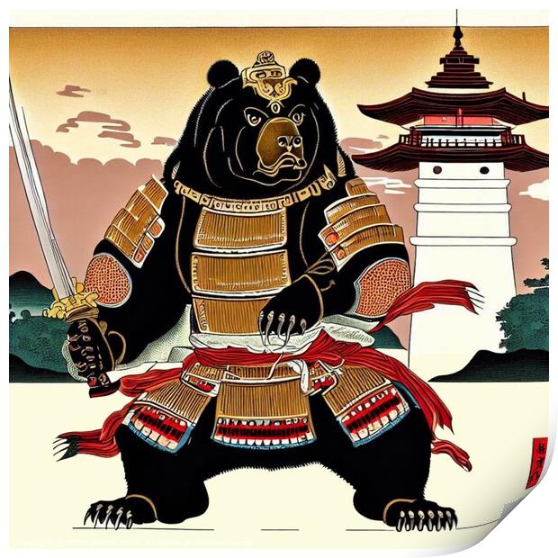 BLACK BEAR SAMURAI 8 Print by OTIS PORRITT