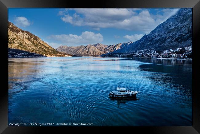 'Adriatic Serenity: Messina Strait Vista' Framed Print by Holly Burgess