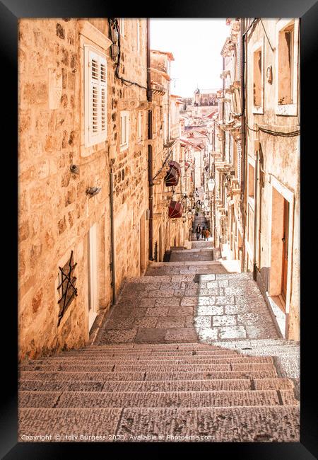 Dubrovnik's Time-honoured Stone Ramparts Framed Print by Holly Burgess