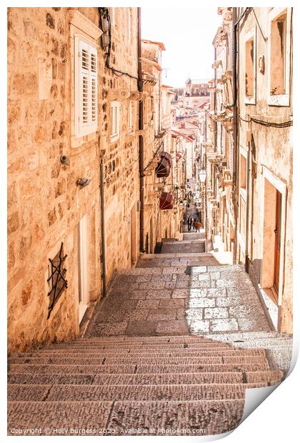Dubrovnik's Time-honoured Stone Ramparts Print by Holly Burgess