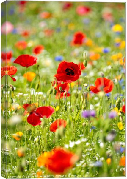 poppy field Canvas Print by Simon Johnson