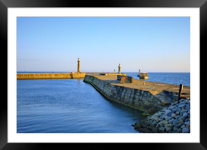 Piers At Whitby Framed Mounted Print by Steve Smith