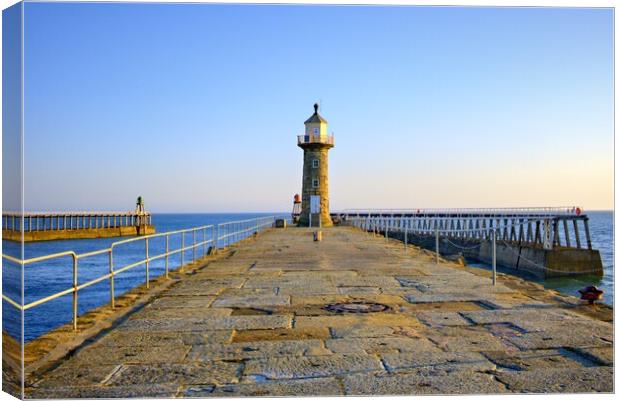East Pier Whitby Canvas Print by Steve Smith