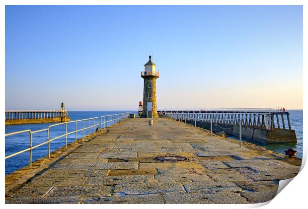 East Pier Whitby Print by Steve Smith