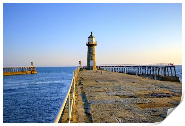 East Pier Whitby Print by Steve Smith