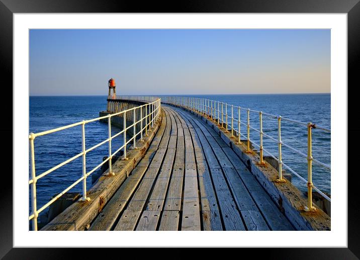 Whitby East Pier Framed Mounted Print by Steve Smith