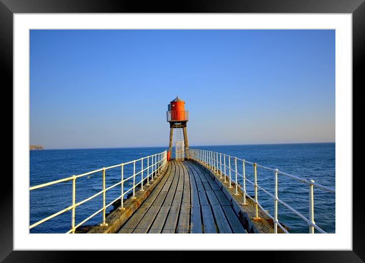 East Pier Whitby Framed Mounted Print by Steve Smith