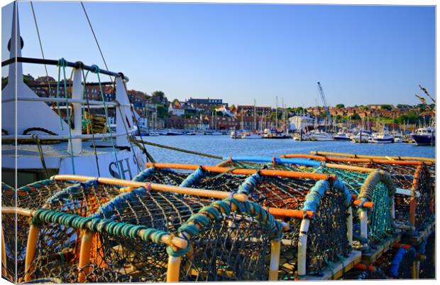 Whitby Lobster Pots Canvas Print by Steve Smith