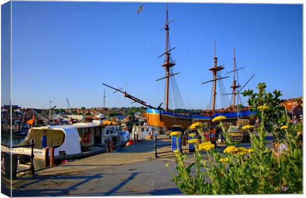 HMS Endeavour Whitby Canvas Print by Steve Smith