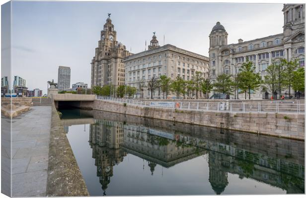 Three Graces in Liverpool Canvas Print by Jason Wells
