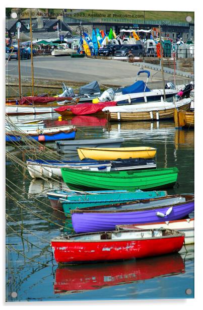 Lyme Regis Boats Acrylic by Alison Chambers