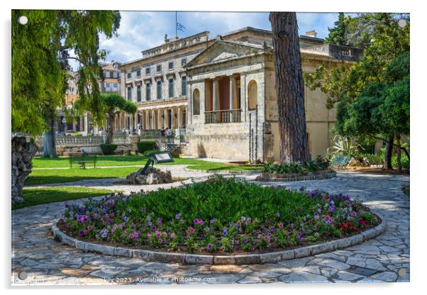 The Garden of the People, Corfu, Greece Acrylic by Angus McComiskey
