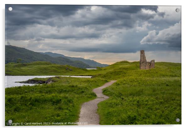 Ardvreck Castle Lairg Scotland Acrylic by Carol Herbert