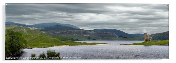 Loch Assynt Lairg Scotland Acrylic by Carol Herbert