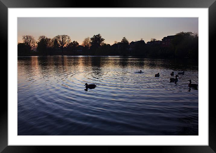 Sunset On Diss Mere Framed Mounted Print by Darren Burroughs