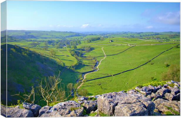 Malham Cove and Beyond Canvas Print by Steve Smith