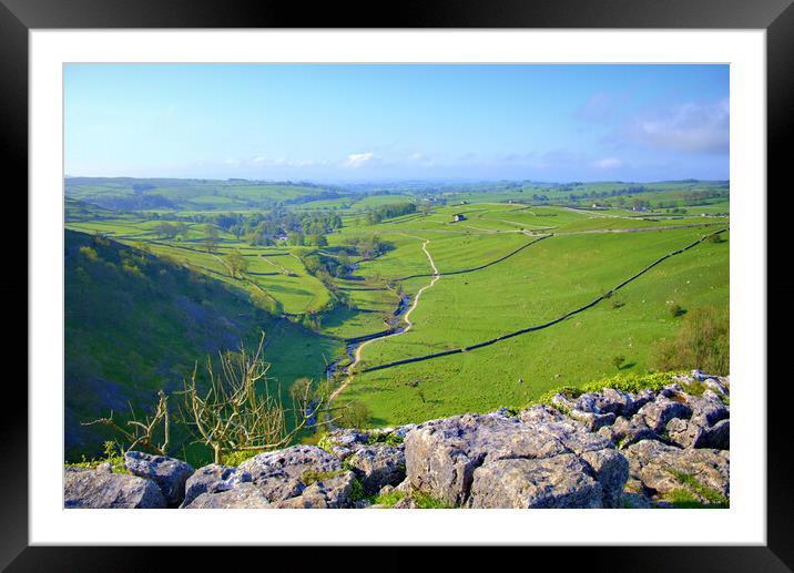Malham Cove and Beyond Framed Mounted Print by Steve Smith