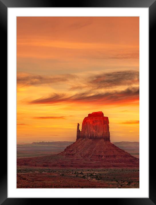 Red Tip Sunset Framed Mounted Print by Dave Bowman